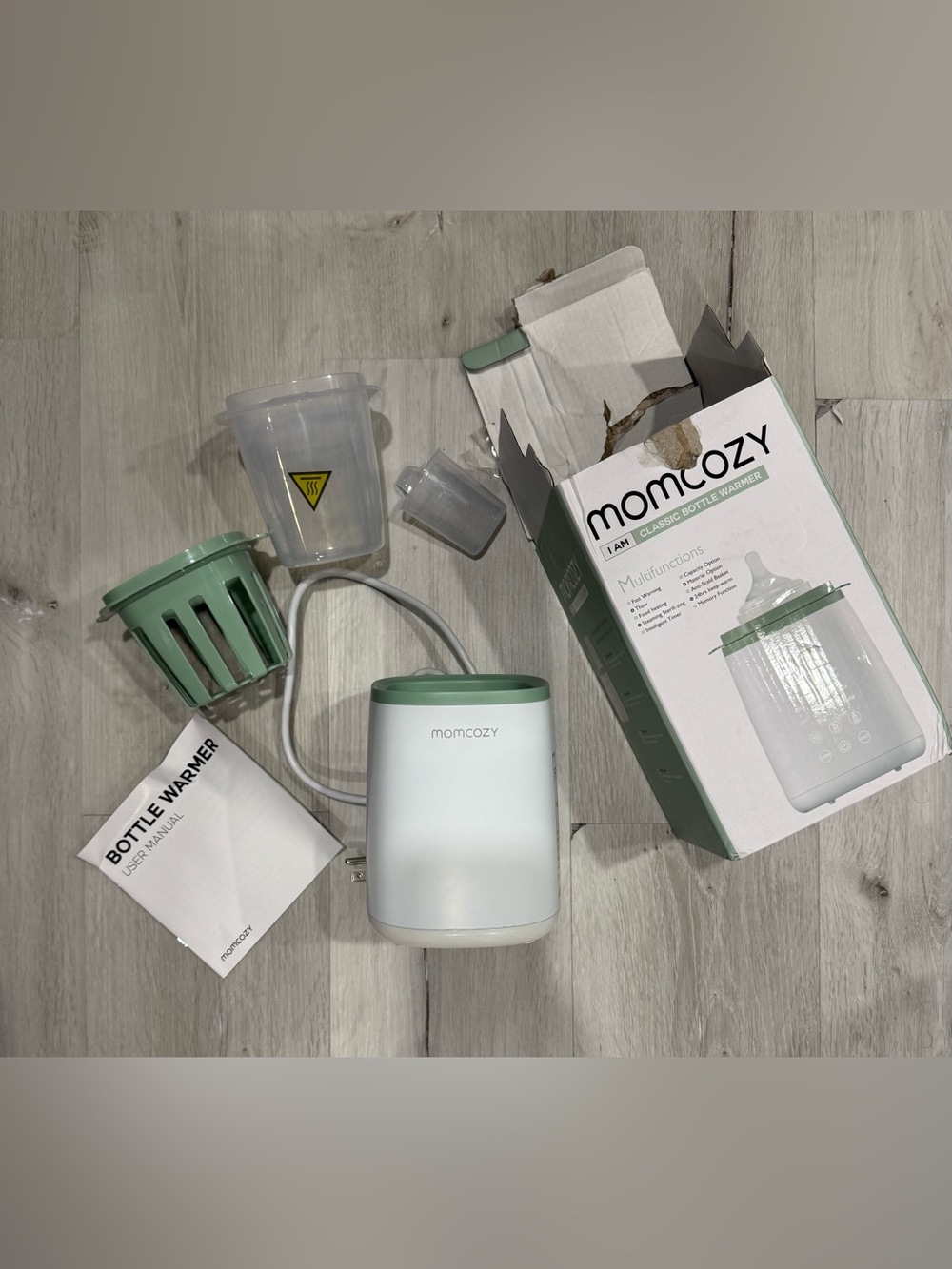 momcozy Green and White Baby Bottle Warmer